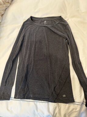 GAP Fit Heathered Dark Gray Long Sleeve Top